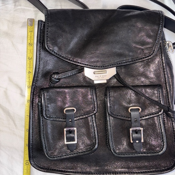 Rag & Bone Black Leather Small Field Backpack - Picture 10 of 11